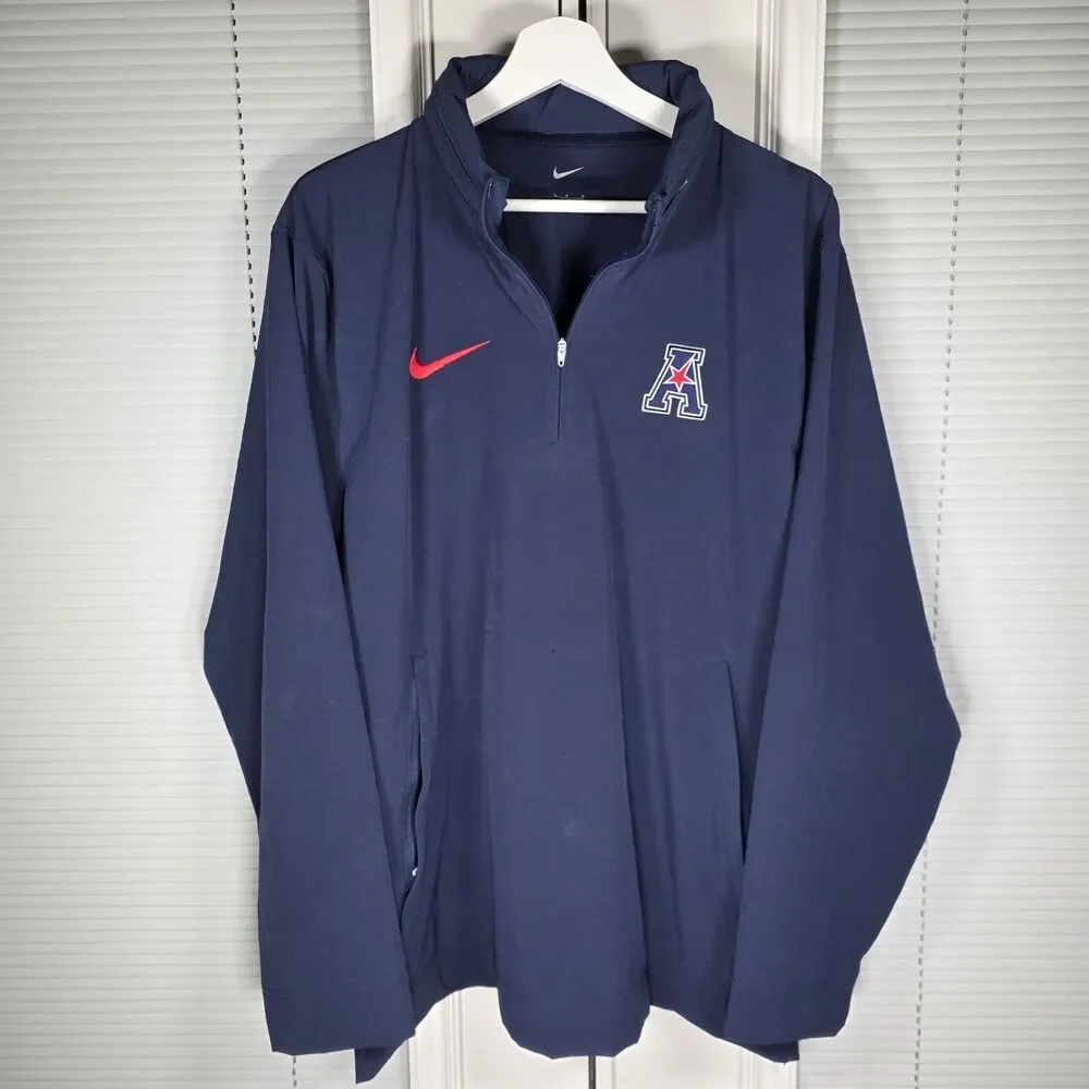 Nike Arizona Wildcats Large Sideline Coach Long-Sleeve Half-Zip Jacket Hooded